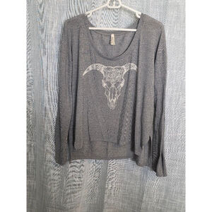 Women's Roper Gray Long‎ Sleeve T-Shirt Size L